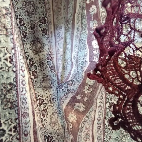 Charlotte Russe Poncho Style Tunic Top Elastic Empire Waist Hippie Boho - Picture 4 of 9